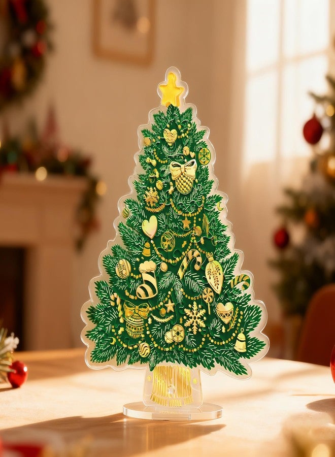 TOI Christmas Tree Acrylic Puzzles | Stained Glass Christmas Puzzles with Standee Frame | Clear Art Crystal Christmas Tree Puzzles for Home Decoration Gift - Image 2